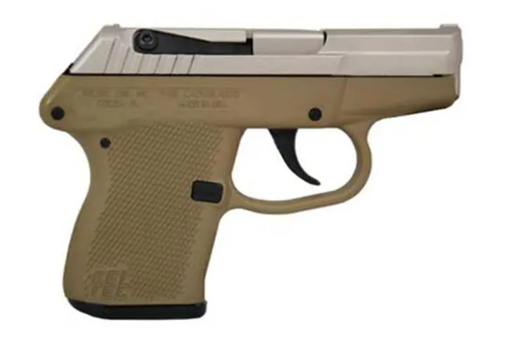 640832005400 KELTEC P32 Pistol 32 Auto 2.7 Inch Barrel 7 Round with Nickel Boron Slide Tan Grip