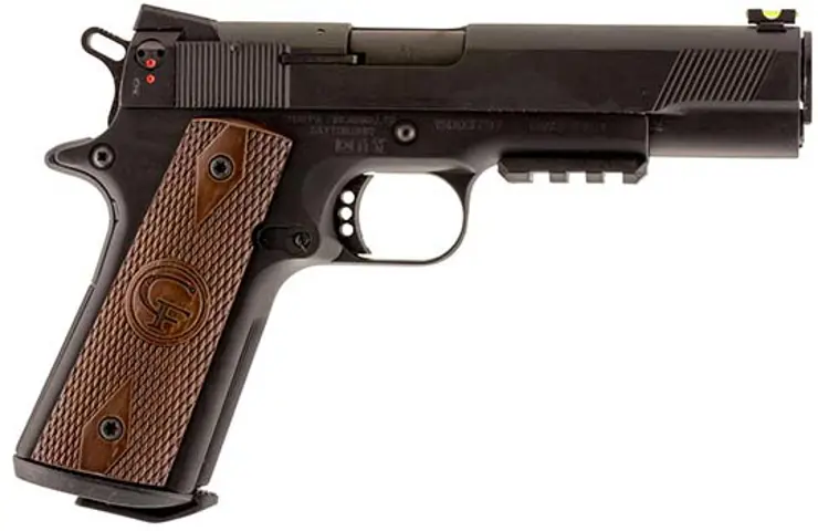 8053670710092 1911 Pistol 22LR 5 inch 10 Round Black Adjustable Windage Green Fiber Optic Front Sight & Wood Grip