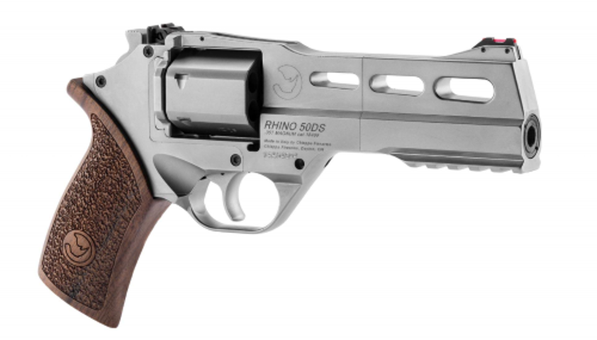 8053670714175 Rhino 357 Mag 5in 6 Rounds Nickle Adjustable Rear Fiber Optic Front Sights