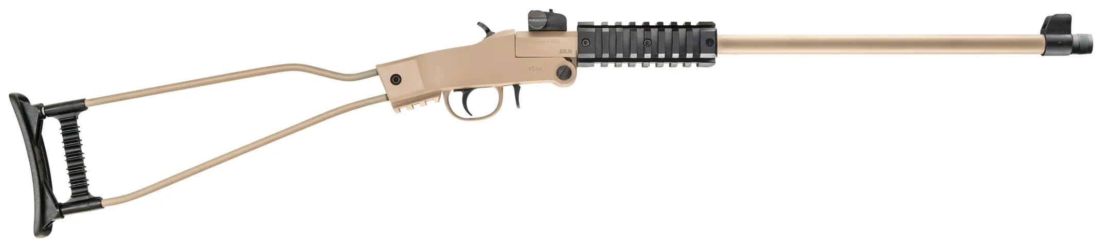 8053800944182 Little Badger 22LR 16.5 inch Barrel 1 Round M1 Style Sights Cerakote Desert Sand