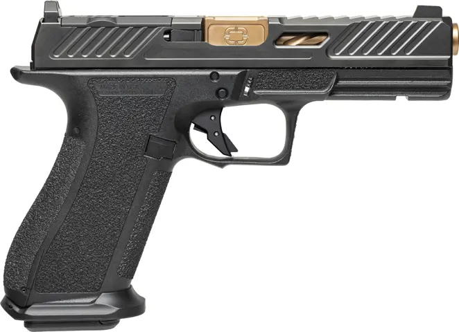 810013432633 DR920 Elite Slide 9MM 4 inch barrel 17 Round Black w/Night Sights Bronze Barrel