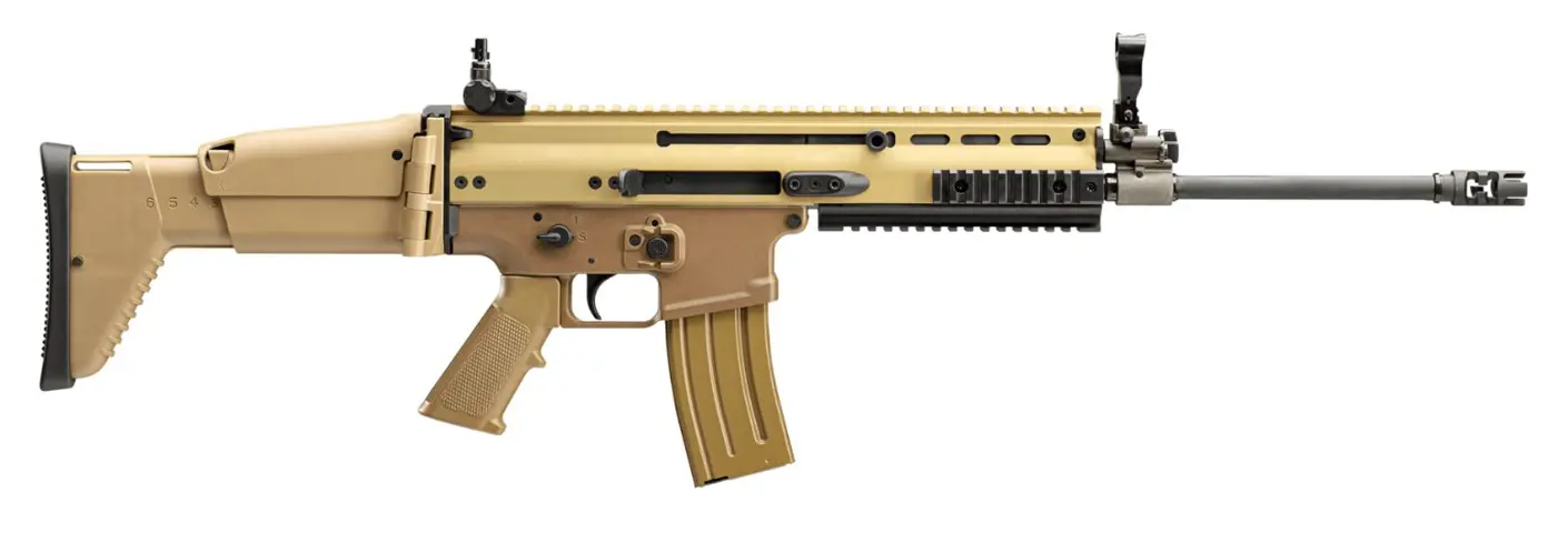 845737013561 SCAR 16S 5.56 16 inch barrel 30 Round FDE with Folding Sights & Non-Reciprocating Charging Handles