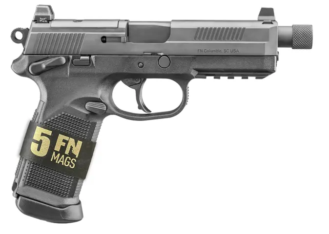 75663919 FNX-45 Tactical 45ACP 5.3 inch barrel 15 Round Black with 5 Magazines