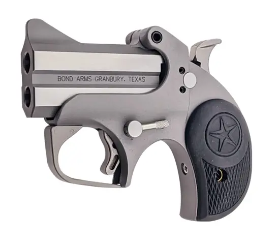 855959009341 Roughneck 357/38 2.5 inch 2 Rounds Stainless/Satin Rubber Panel Grip
