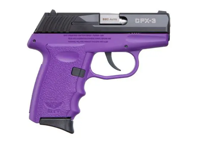 857679003562 CPX3 380 2.96 inches 10 Rounds Black Slide Purple Frame